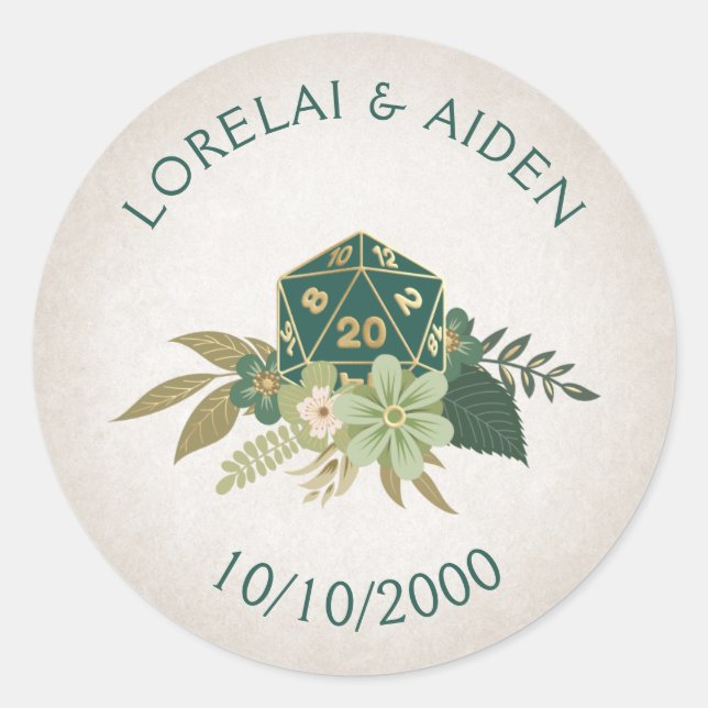 Adesivo Casamento com Jogadores de Dice RPG (Frente)