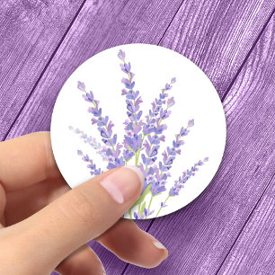 Adesivo Casamento com lavanda floral de cor d'água púrpura