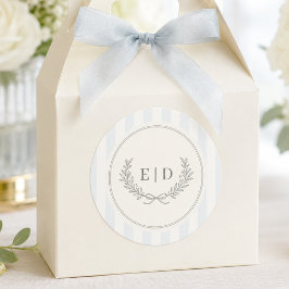 Adesivo Casamento com Listras Azul e Salvia com Monograma