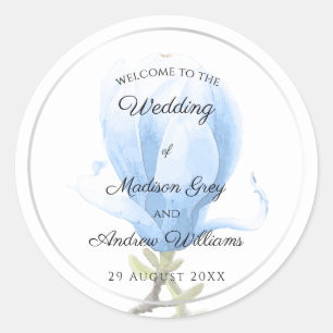 Adesivo Casamento com Magnolia Azul Elegante