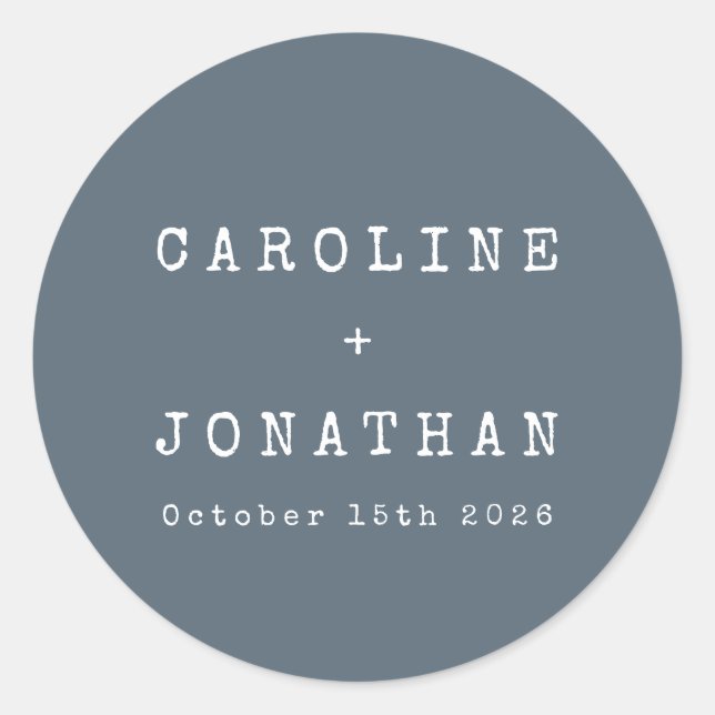 Adesivo Casamento com Máquina de Digitalização Azul Escura (Frente)