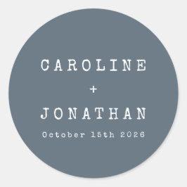 Adesivo Casamento com Máquina de Digitalização Azul Escura