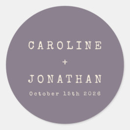 Adesivo Casamento com Máquina de Escrever Púrpura Retro-Mi