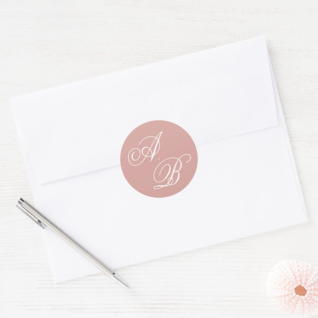 Adesivo Casamento com Monograma em Script Clássico Formal  (Envelope)