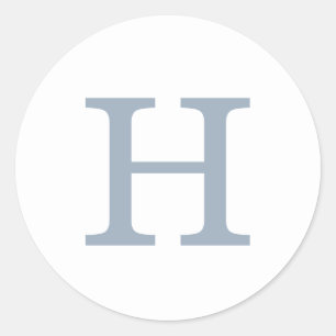 Adesivo Casamento com Monograma Simples em Azul Poeirento 