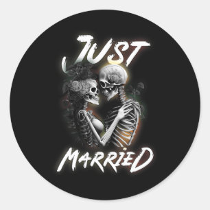 Adesivo Casamento Com Noiva De Esqueleto De Halloween E Ca