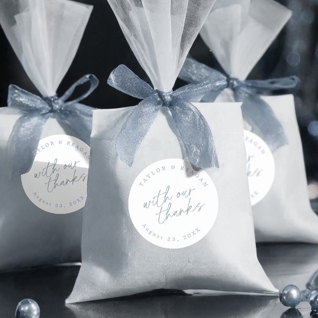 Adesivo Casamento com nossos Obrigados Blue White ID1045 (Criador carregado)