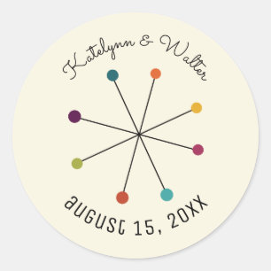 Adesivo Casamento com o Estilo de Vintage Moderno do Sécu