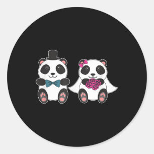 Adesivo Casamento com Panda Bear Bride Groom Casado com Ho