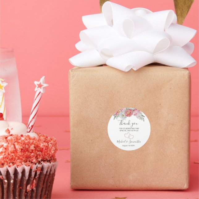 Adesivo Casamento com Peônia Rosa e Branca (Festa)