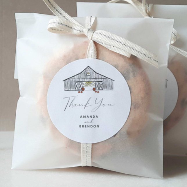 Adesivo Casamento com Pumpkins do Queda Barn Obrigado (Criador carregado)