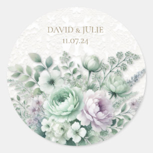 Adesivo Casamento com rendas brancas planas da Lavanda e v