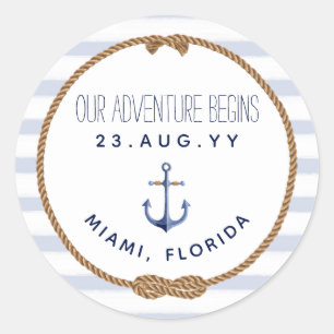 Adesivo Casamento com riscas brancas azuis do nó infinito