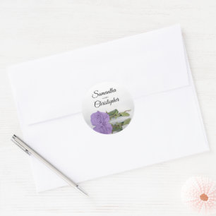 Adesivo Casamento com Rosa Lavanda Roxo Espelhado Elegante