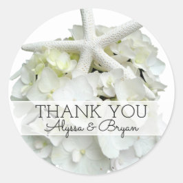 Adesivo Casamento com Starfish, Hydrangea White Obrigado