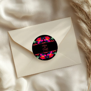 Adesivo Casamento com tema Fiesta Floral Mexicana Preta e