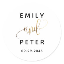 Casamento com Tipografia Dourada Negra