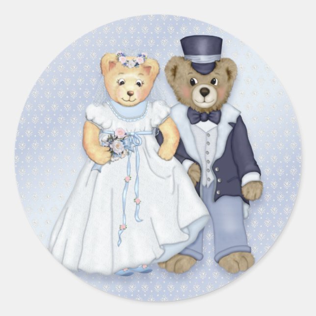 Adesivo Casamento com Urso de Teddy - Personalizar (Frente)
