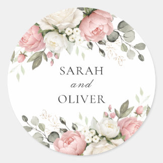 Adesivo Casamento com Verde e Rosa Floral