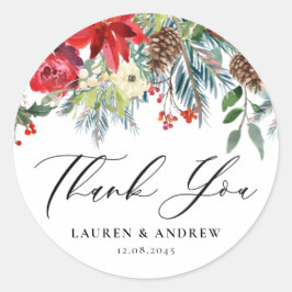 Adesivo Casamento com Watercolor Winter Blooms Garland Obr