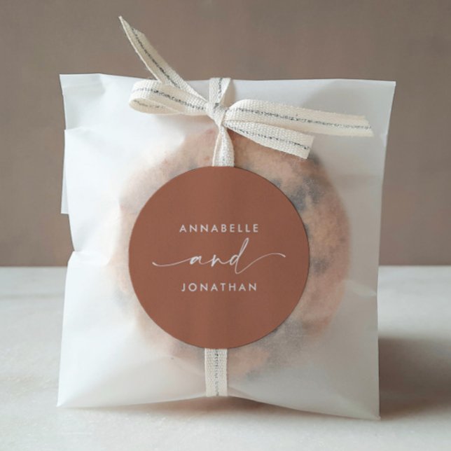 Adesivo Casamento contemporâneo moderno de terracotta (Criador carregado)