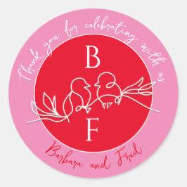 Adesivo Casamento contemporâneo Obrigado Vinhetas por Favo