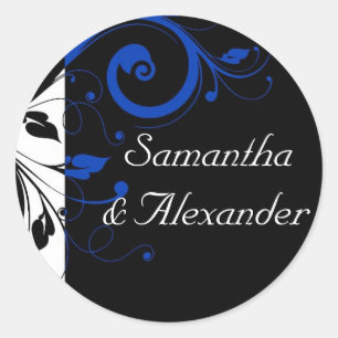 Adesivo Casamento corajoso preto/do branco/azuis cobaltos