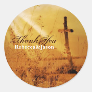 Adesivo Casamento cristão da cruz do país do vintage