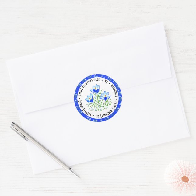 Adesivo Casamento Crocus Azul (Envelope)