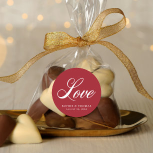 Adesivo Casamento Cursivo de Amor Elegante de Cor Personal