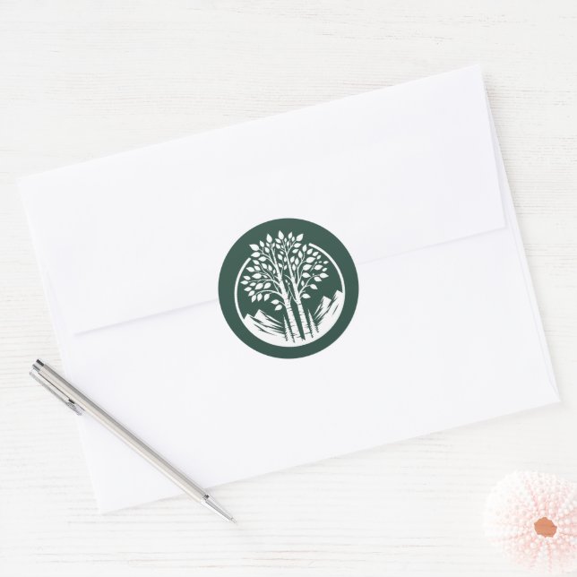 Adesivo Casamento da Árvore Verde Aspen (Envelope)