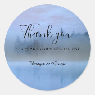 Adesivo casamento da floresta azul poeirenta