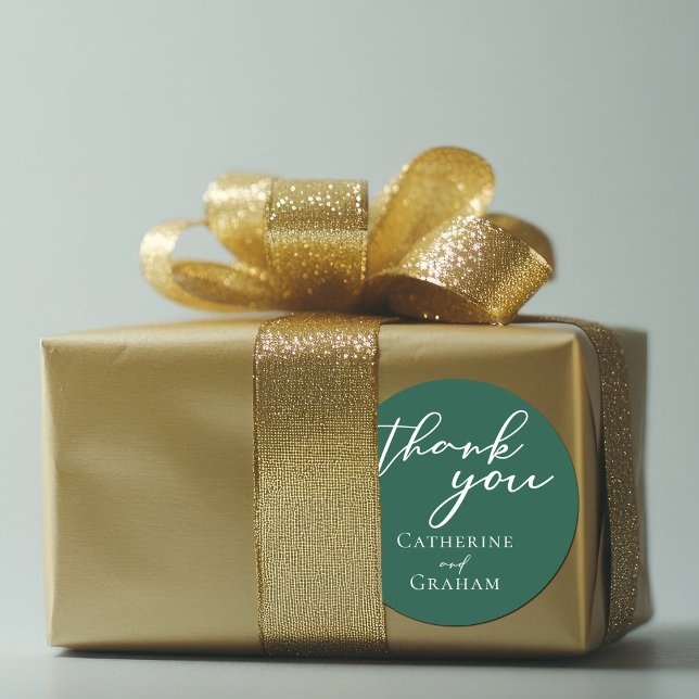 Adesivo Casamento da Floresta da Tipografia Verde Emerald (Criador carregado)