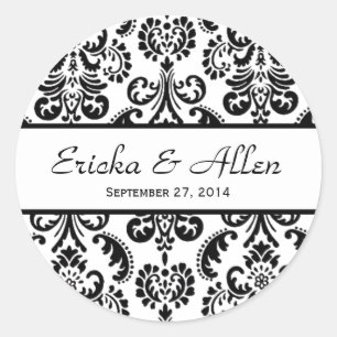 Adesivo Casamento Damask Black and White V01
