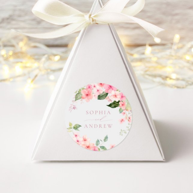 Adesivo Casamento das Flores de Sakura Rosa Elegante (Criador carregado)