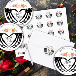 Adesivo Casamento das mãos de esqueleto gótico-claro