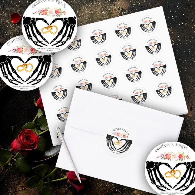 Adesivo Casamento das mãos de esqueleto gótico-claro (Criador carregado)