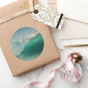 Adesivo Casamento Das Ondas Do Oceano Obrigado Pinheiros