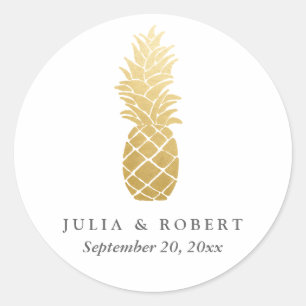 Adesivo Casamento de Abacaxi de Abacaxi de Ouro Faux