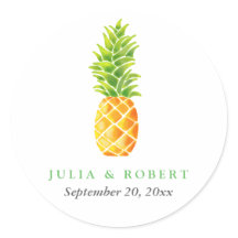 Casamento de Abacaxi de Aquarela