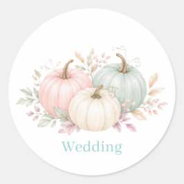 Adesivo Casamento de Abóboras em Aquarela Pastel