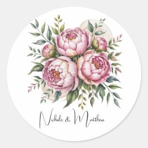 Adesivo Casamento de Acordo Floral de Elegante Peony