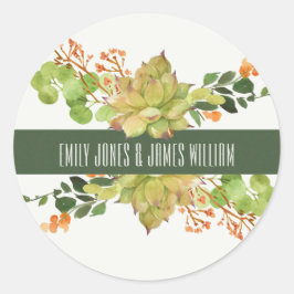 ADESIVO CASAMENTO DE ÁGUA FLORAL DE LARANJA DE CACTUS SUCC