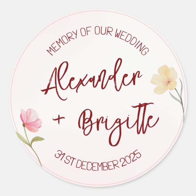 Adesivo Casamento de Alexander & Brigitte (Frente)