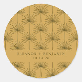 Adesivo Casamento De Amarelo Amarelo De Palma De Folha Bot