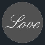 Adesivo Casamento De Amor Com Fundo Da Cinza na moda<br><div class="desc">Você pode mudar facilmente as fontes e as cores. Você também pode adicionar seu logotipo e a imagem de fundo conforme desejar.</div>