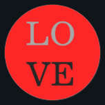 Adesivo Casamento de Amor com Fundo Vermelho cinza<br><div class="desc">Você pode mudar facilmente as fontes e as cores. Você também pode adicionar seu logotipo e a imagem de fundo conforme desejar.</div>