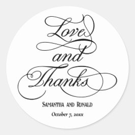 Adesivo Casamento de Amor e Agradecimento Branco Elegante