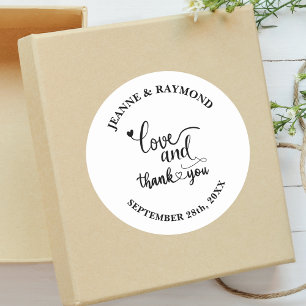 Adesivo Casamento de Amor e Agradecimento Personalizado e 