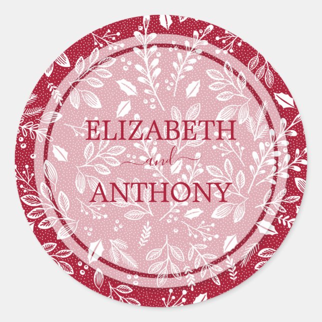 Adesivo Casamento de Amoras de Botânica Elegante (Frente)